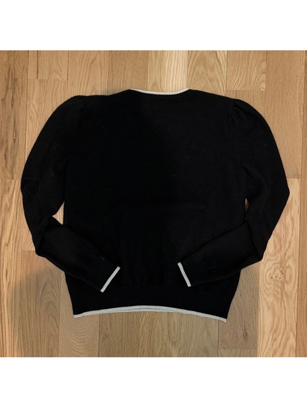 lauren ralph lauren black cashmere monogram sweater size large - Picture 3 of 3